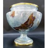 Carltonware luster pedestal bowl decorated with butterflies no. 2124