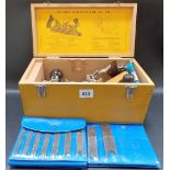 A boxed record multi-plane no. 405 with cutting tools and instruction booklet.