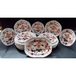 Collection of Celtic china ironstone Imari pattern dinner wares
