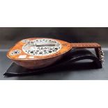 Contemporary REUGE musical box playing 3 airs in the form of a lute, width 26in, the tunes payed are