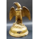 Gilt painted spelter inkwell in the form of an eagle with outstretched wings.