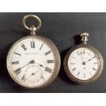 19th Century 800 silver cased key wind pocket watch, the dial signed HENRY TOUCHON; together with