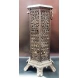 Victorian hexagonal cast iron conservatory heater, height 27in.