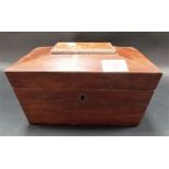 19th Century rosewood tea caddy of sarcophagus form, width 8in