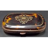 Victorian gold pique tortoiseshell purse, width 3in