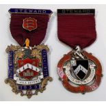 Silver gilt and enamel Steward Masonic jewel dated 1939; together with one other.