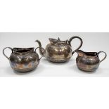 Victorian silver three piece tea set by Richard Martin & Ebenezer Hall-Martin and retailed by Hall &