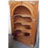 Early 19th Century stripped pine corner wall niche top, the interior with fanned dome and three