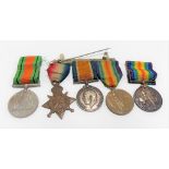 Three WW1 medals awarded to Lieut. G. M. Reed including the Great War, Victory and 1914-15 medal;