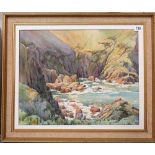 CLIFFORD GEORGE BLAMPIED (1875-1962) - Sark coastal landscape, watercolour, 13.5in x 17.5in