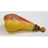 A Bilston enamel scent bottle, circa 1750/60, coloured enamel in the form of a pear, gilt metal