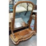 Victorian mahogany swivel dressing table mirror, the base with a hinge compartment, width 20.5in