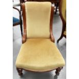 Victorian walnut upholstered nursing chair.