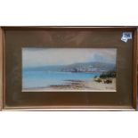 H.W. HICKS - 'Exmouth from the Warren', goache, signed and inscribed to Gallery label on the back,