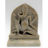 Indian carved soapstone votive figure of Gnesha, height 4.5in