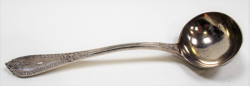 Victorian silver sauce ladle, maker JA TS, London 1885, weight 2.75oz approx.