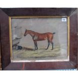 J.S. WARWICK - colour pastel of a bay horse in stable with a dog, signed & dated 1836, 11.5in x