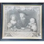 After George Vertue 'The Three Children of K. Henry VII & Elizabeth his Queen...' black & white