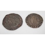 Hammered coins - a Charles I silver shilling; together with a Elizabeth I 1575 sixpence (2)