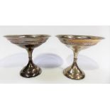 Pair of silver pedestal bonbon dishes with weighted bases, Birmingham 1926.