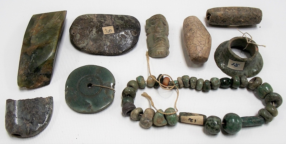 Interesting collection of stone beads, discs, fragments etc.,