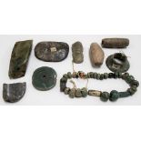 Interesting collection of stone beads, discs, fragments etc.,