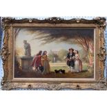 JAMES DIGMAN WINGFIELD (1800-1872) - 'Hampton Court Palace - Garden Scene', oil on canvas, 20in x