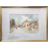 H. ENGLISH - Village Scene, watercolour, signed, 11.5in x 17.25in; together with another