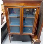 Edwardian inlaid glazed display cabinet