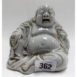 Chinese blanc de chine figure of a portly reclining jovial budha, height 4.25in