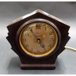 Art Deco Bakelite electric clock by Ferranti, height 5.75in.