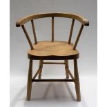 Childs Ash and Elm elbow chair, height 20in