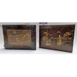 Two good Japanese lacquer photograph albums, one showing topographical views of Hong Kong harbour