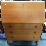 Mid Century Danish Oak bureau by Soborg Monel Frabrik, label to the back, width 33in