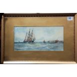 WILLIAM CANNON - pair of shipping watercolours, both signed, both 6in x 11.75in