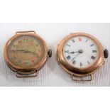 Two early 20th Century 9ct gold ladies lug manual wind wristwatches