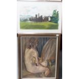 M. LEADER - SEATED NUDE WOMAN , Oil on Canvas, signed, 25.5.in x 20.5in; together with a signed