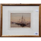 EYRES SIMMONS (1872-1955) 'The Barbican, Plymouth', watercolour, signed, 5in x 6.75in