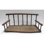 Small 19th Century Elm rustic bench in need of restoration, width 32in