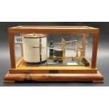 Oak cased barograph by Negretti & Zambra, London, no. R/35090, width 12in.