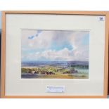 JERRY BALL (1948) - 'Border Country' & 'Grafton Farm', pair of watercolours, signed, artist label to