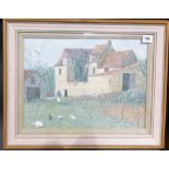 JULIAN HALSBY (1948) - 'Farmhouse near Sarlat', Oil on canvas, signed, Gallery label to the back,