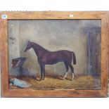 RICHARD QUICK (19th Century) - Pair of horse portraits, both depicting horses in stables, one called