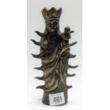 Naive bronze cast model of the Virgin Mary and child, height 7.75in.