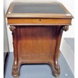 Victorian walnut Davenport with four drawers and four opposing dummy drawers