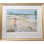 AFTER SIR WILLIAM RUSSELL FLINT - Partially Clothed Woman at a Riverbank, colour print, Edition No.