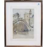 HARRY MORLEY (1881-1943) - 'The Rialto Bridge from The Palazzo dei Dieci Savi 1911', ink & wash,