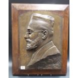 Large bronze rectangular plaque by JOSEPH WITTERWULGH (1883-1967) A.R.R. profile portrait of a