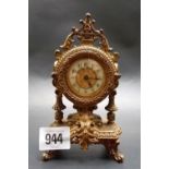 Small gilt bronze French timepiece, height 6'.