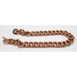 9ct gold curb link bracelet, weight 9.8g approx